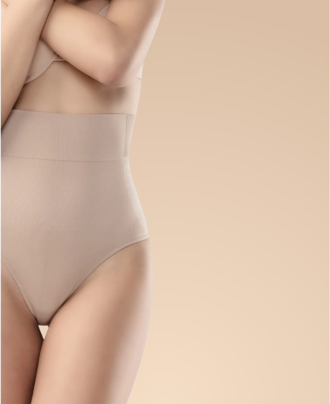 FarmaCell BodyShaper 601B (Nude, S/M) Firm control body shaping panty  girdle with light and refreshing NILIT BREEZE fabric, 100% Made in Italy